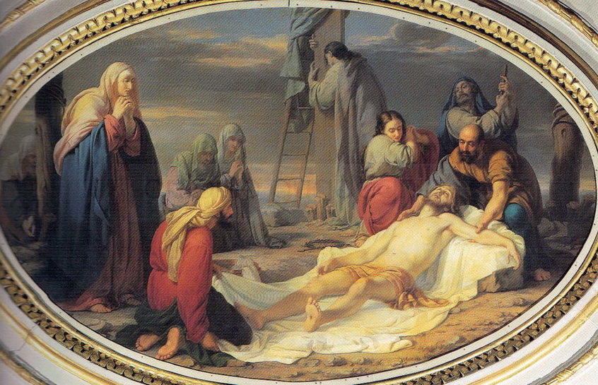 Deposizione dalla croce - 1848 - olio su cm. 80x150 - Santuario della Madonna delle Grazie - Ardesio